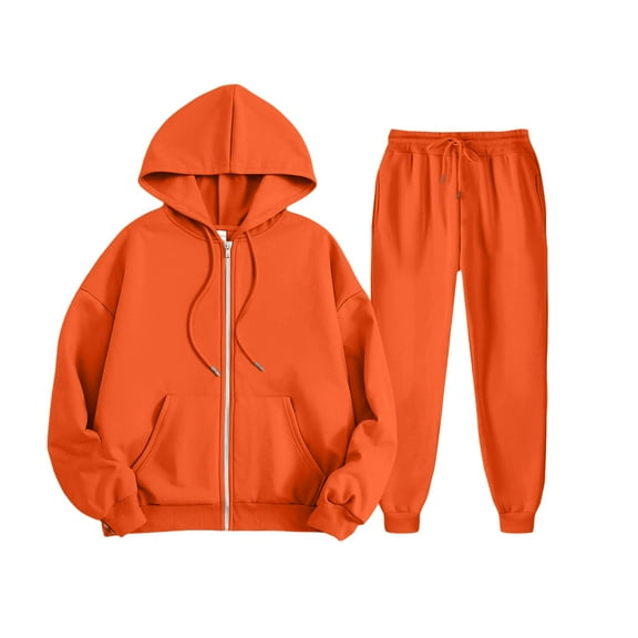 Boys Girls Zip Up Sweatsuit, Functional and Stylish for Easy On/Off, Great for Temperature Regulation During Outdoor Play or Car Rides.,Saffron,110