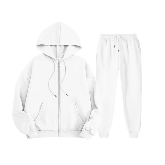 Boys Girls Zip Up Sweatsuit, Functional and Stylish for Easy On/Off, Great for Temperature Regulation During Outdoor Play or Car Rides.,White,140