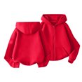 thumbnail image 1 of Boys Girls Zip up Hoodies Jacket Trendy Athletic Solid Long Sleeve Hooded Sweatshirts Kids School Fashion Outdoor Hoodie Jackets, 1 of 4