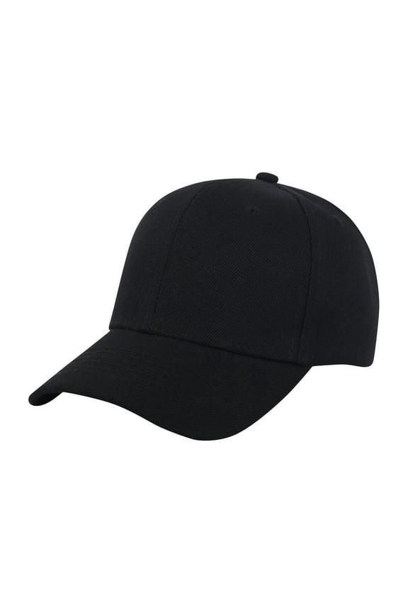 Boys and Girls's Classic Plain Cotton Baseball Hat, Lightweight Sun Protection Cap for Boys and Girls and Toddlers, Adjustable Solid Color Sport Hat Black