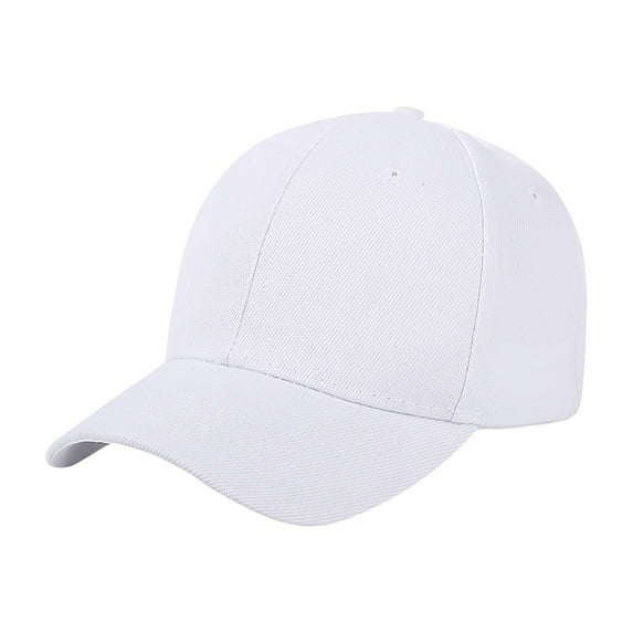 Boys and Girls's Classic Plain Cotton Baseball Hat, Lightweight Sun Protection Cap for Boys and Girls and Toddlers, Adjustable Solid Color Sport Hat White