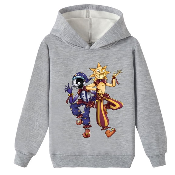 Boys Girls sundrop and moondrop Brushed Hoodies Loose Sweatshirts Graphic Print Winter Hooded Tops