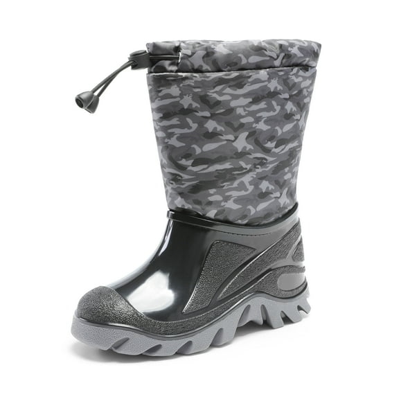 Dream Pairs Boys Girls Waterproof Slip Resistant Snow Boots Mid-Calf With Warm Faux Fur Lined Outdoor Booties For Little/Big Kids