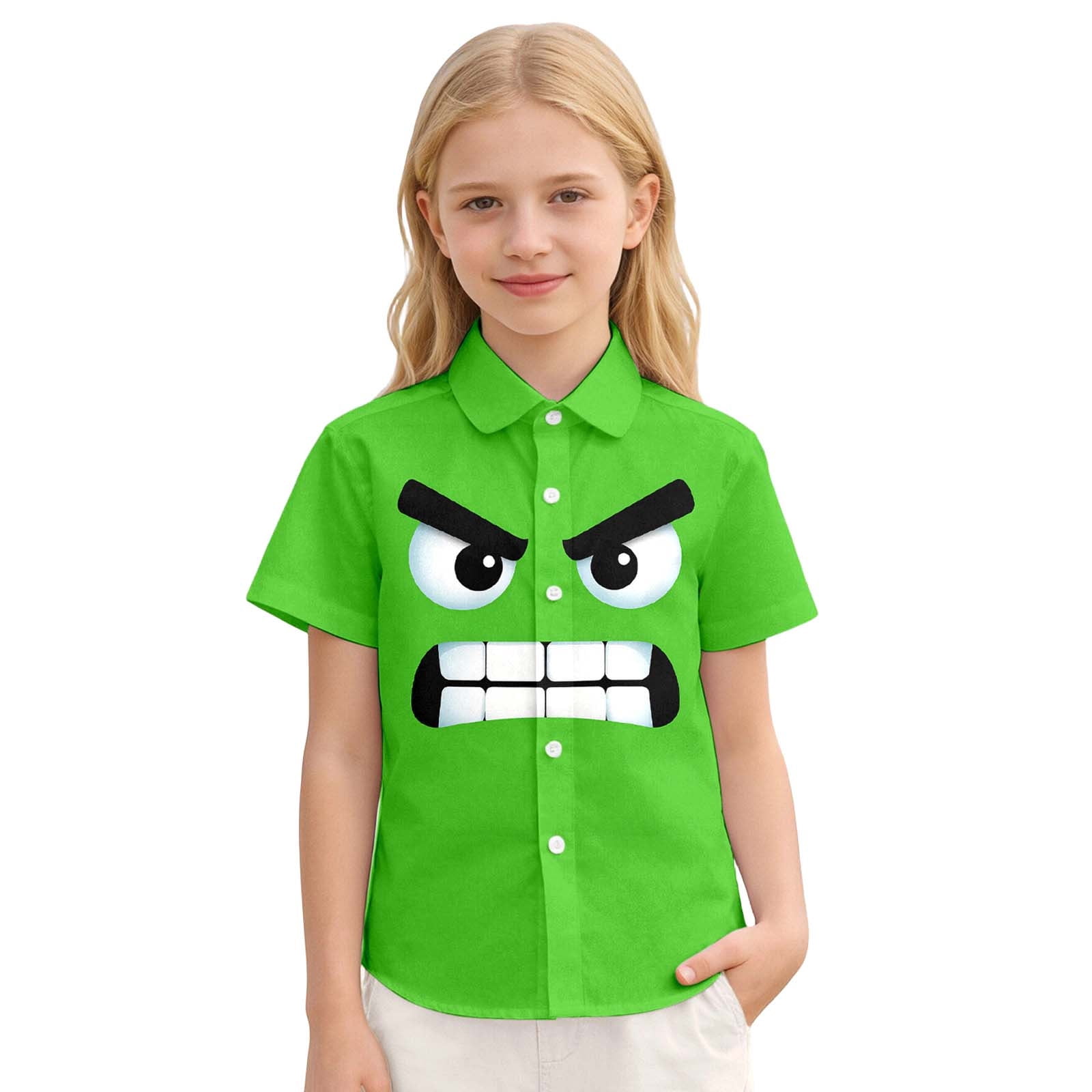 Boys Golf Polo Shirts Cartoon Print Long Sleeve Button Down Big Open ...