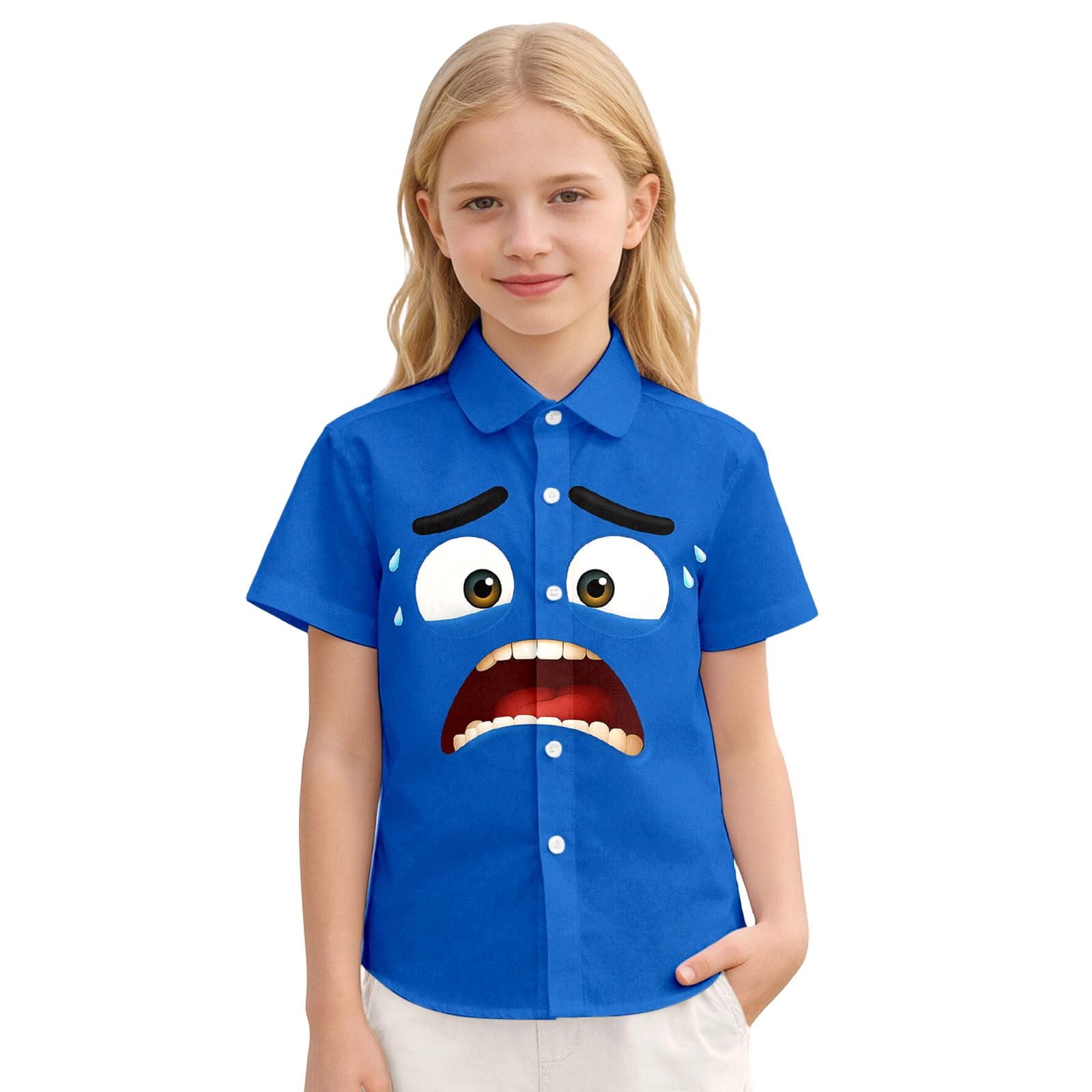 Boys Golf Polo Shirts Cool Cartoon Print Long Sleeve Button Down Open ...