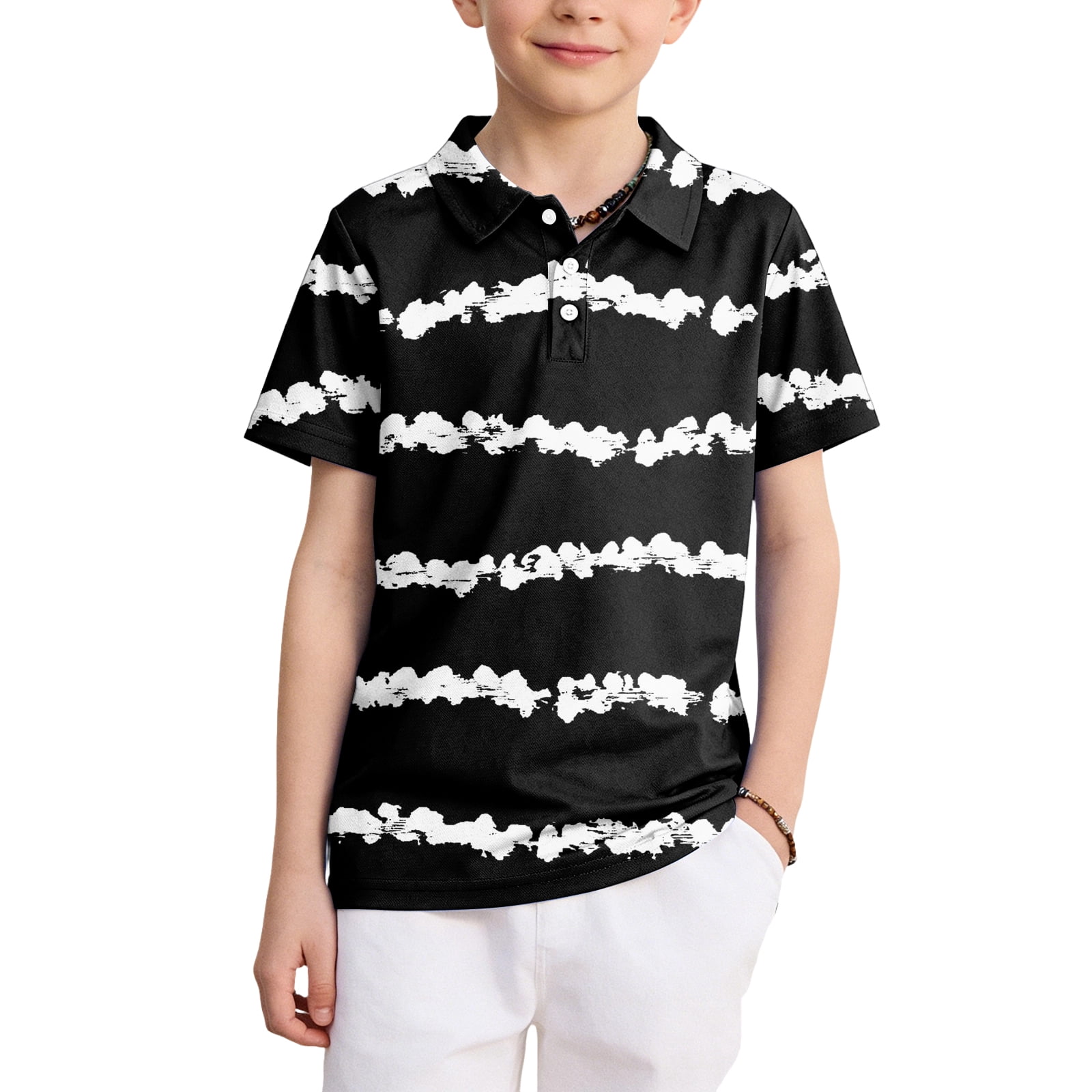 Boys Golf Shirt Hawaiian Polo Shirt Short Sleeve Dry Fit Performance ...