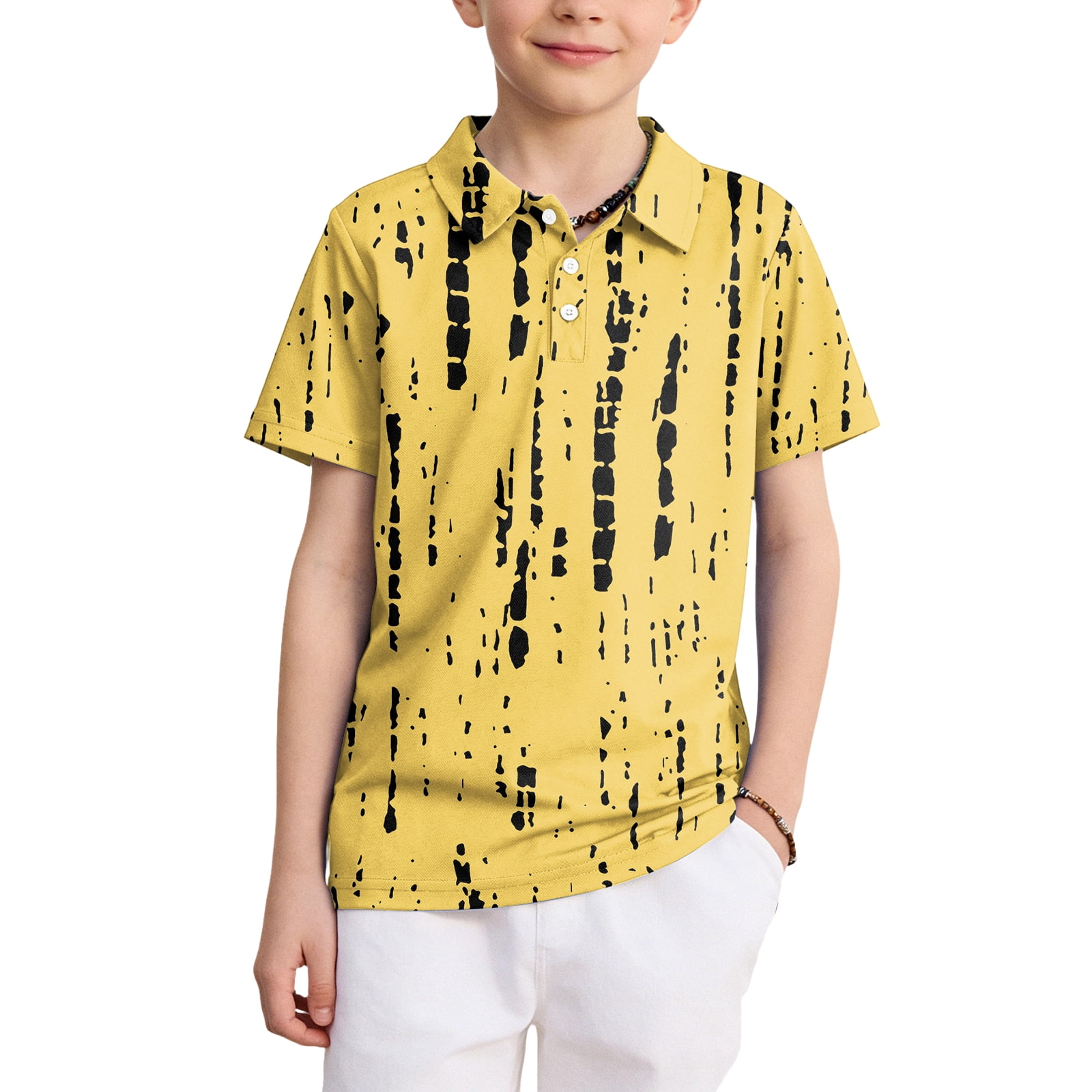 Boys Golf Shirt Hawaiian Polo Shirt Short Sleeve Dry Fit Performance ...