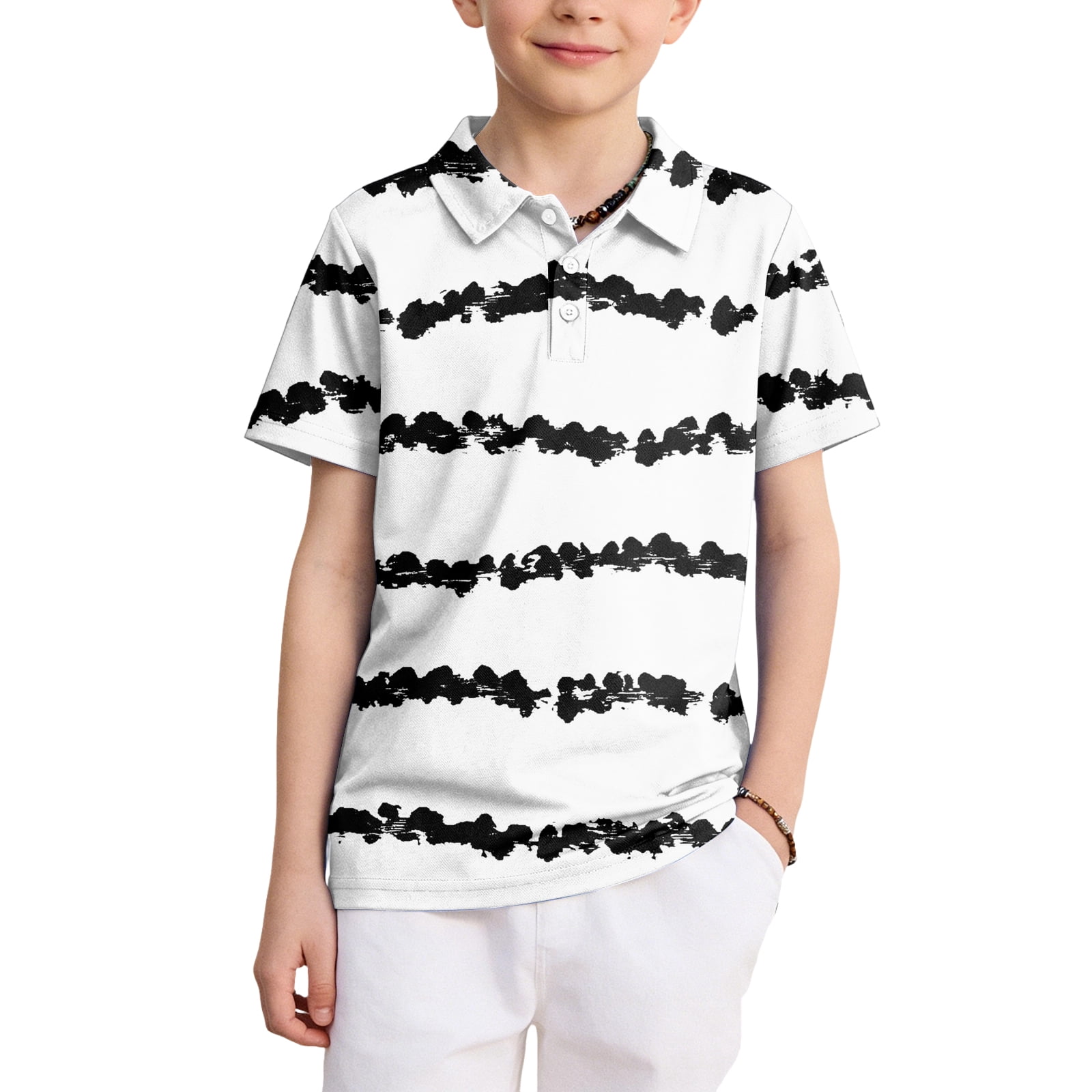 Boys Golf Shirt Hawaiian Polo Shirt Short Sleeve Dry Fit Performance ...