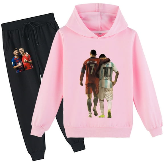 Boys Graphic Cristiano Ronaldo Hoodies Pullover Sweatshirt Cotton Sweatpants 2 Pieces Sweatsuit Outfits