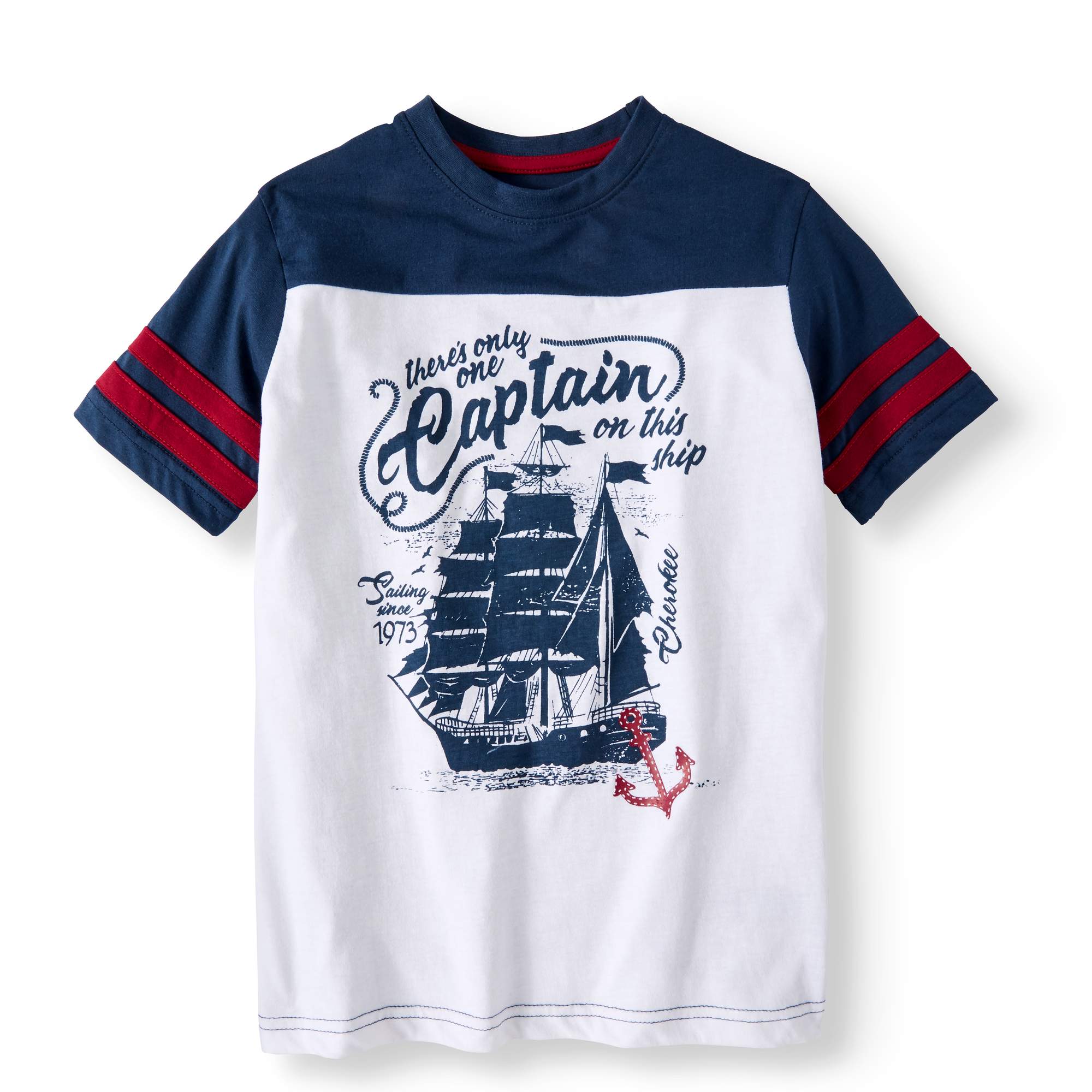 Boys' Graphic Football T-Shirt With Sleeve Stripes - image 1 of 3