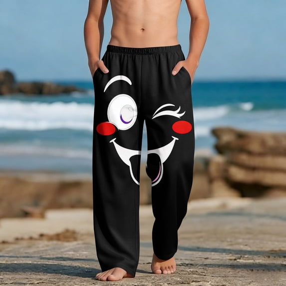 Boys Graphic Sweatpants Novelty Print Active Joggers Casual Elastic Waist Lounge Pants with Pockets Athletic Wear Comfortable Trousers for Sports Play