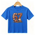 thumbnail image 1 of Boys Graphic T-Shirt American Football Sports Muddy 67 Meme Helmet Kids Tees 100% Cotton Short Sleeve Tops Ages 4-13Y, 1 of 4