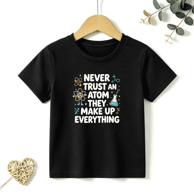 Boys Graphic T Shirt Atom Science Funny Quote Short Sleeve Tee STEM ...