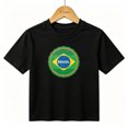 thumbnail image 1 of Boys Graphic T-Shirt Brasil Country Flag Badge Kids Tees 100% Cotton Short Sleeve Tops Ages 4-13Y, 1 of 4