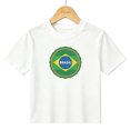 thumbnail image 1 of Boys Graphic T-Shirt Brasil Country Flag Badge Kids Tees 100% Cotton Short Sleeve Tops Ages 4-13Y, 1 of 4