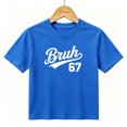 thumbnail image 1 of Boys Graphic T-Shirt Bruh 67 Meme Cool Baseball Style Vintage Kids Tees 100% Cotton Short Sleeve Tops Ages 4-13Y, 1 of 4
