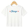 thumbnail image 1 of Boys Graphic T-Shirt Chicago City Retro Script Kids Tees 100% Cotton Short Sleeve Tops Ages 4-13Y, 1 of 4