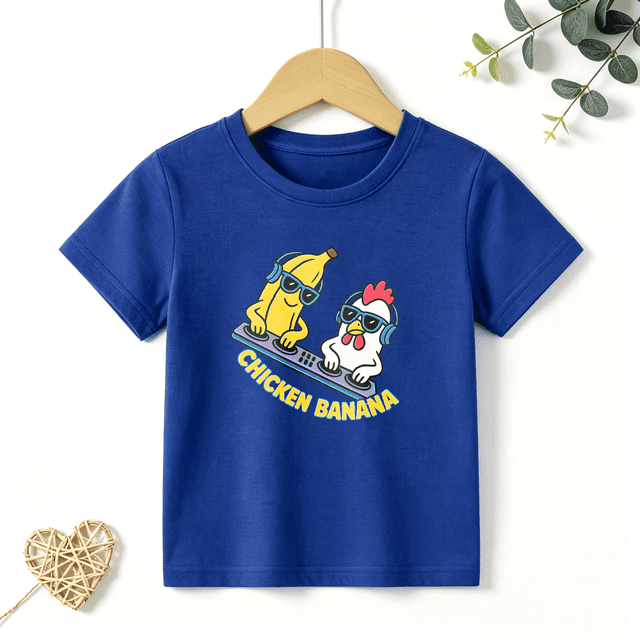Boys Graphic T Shirt Chicken Banana Cartoon Design Short Sleeve Kids ...