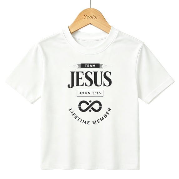 Boys Graphic T-Shirt Christian Faith Team Jesus Kids Tees 100% Cotton Short Sleeve Tops Ages 4-13Y