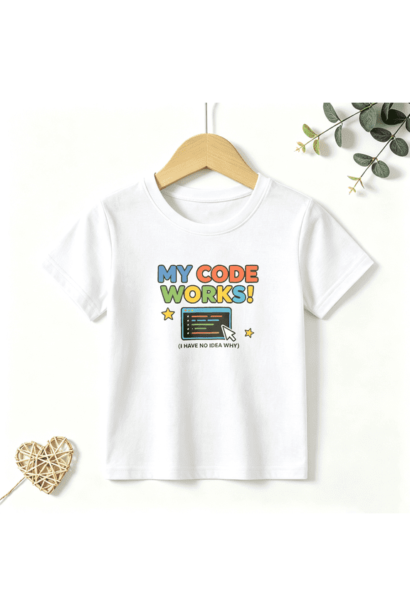 Boys Graphic T Shirt Coding Computer Quote Short Sleeve Tee Programmer STEM Style 100% Cotton Soft Kids Tops 4-13Y