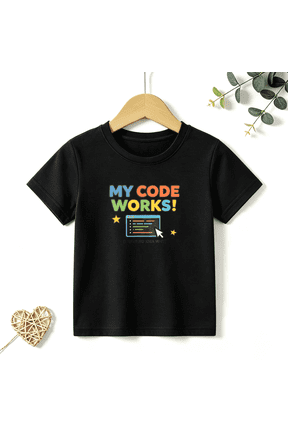 Boys Graphic T Shirt Coding Computer Quote Short Sleeve Tee Programmer STEM Style 100% Cotton Soft Kids Tops 4-13Y