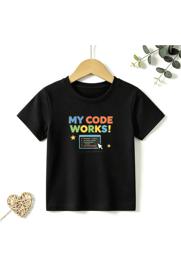 Boys Graphic T Shirt Coding Computer Quote Short Sleeve Tee Programmer STEM Style 100% Cotton Soft Kids Tops 4-13Y