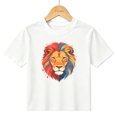thumbnail image 1 of Boys Graphic T-Shirt Colorful Lion Face Artsy Animal Kids Tees 100% Cotton Tops Ages 4-13Y, 1 of 4