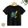 thumbnail image 1 of Boys Graphic T Shirt Cool 67 Number Lightning Design Short Sleeve Kids Tees Trendy Style 100% Cotton Soft Child Tops 4-13Y, 1 of 5