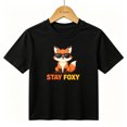 thumbnail image 1 of Boys Graphic T-Shirt Cool Fox Stay Foxy Kids Tees 100% Cotton Short Sleeve Tops Ages 4-13Y, 1 of 4