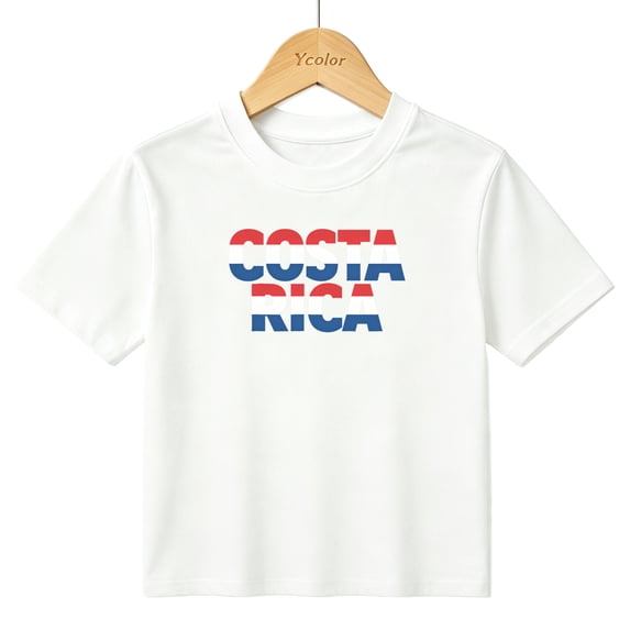 Boys Graphic T-Shirt Costa Rica Country Pride Retro Typography Kids Tees 100% Cotton Tops Ages 4-13Y