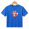 thumbnail image 1 of Boys Graphic T-Shirt Cute Christmas Winter Fox Kids Tees 100% Cotton Short Sleeve Tops Ages 4-13Y, 1 of 4