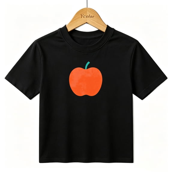 Boys Graphic T-Shirt Cute Red Apple Fruit Kids Tees 100% Cotton Short Sleeve Tops Ages 4-13Y