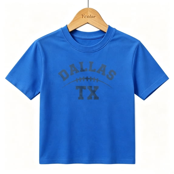 Boys Graphic T-Shirt Dallas TX Vintage Kids Tees 100% Cotton Short Sleeve Tops Ages 4-13Y