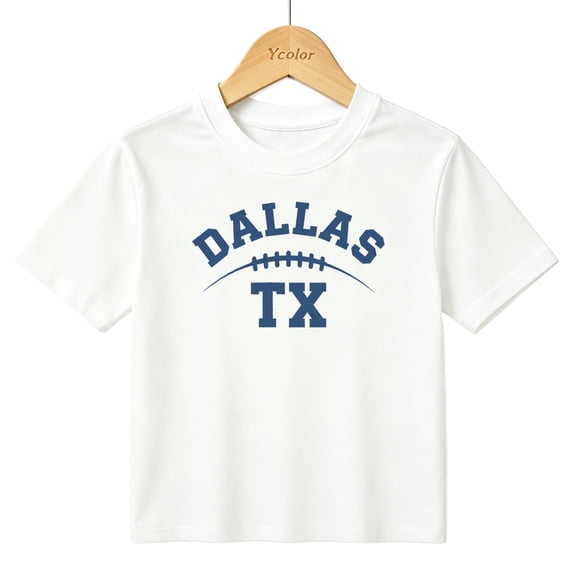 Boys Graphic T-Shirt Dallas TX Vintage Kids Tees 100% Cotton Short Sleeve Tops Ages 4-13Y