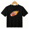 thumbnail image 1 of Boys Graphic T-Shirt Flaming American Football Sports Kids Tees 100% Cotton Short Sleeve Tops Ages 4-13Y, 1 of 4