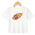 thumbnail image 1 of Boys Graphic T-Shirt Flaming American Football Sports Kids Tees 100% Cotton Short Sleeve Tops Ages 4-13Y, 1 of 4