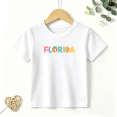 thumbnail image 1 of Boys Graphic T Shirt Florida Tropical Word Art Short Sleeve Kids Tees Summer Vacation Style 100% Cotton Soft Child Tops 4-13Y, 1 of 5