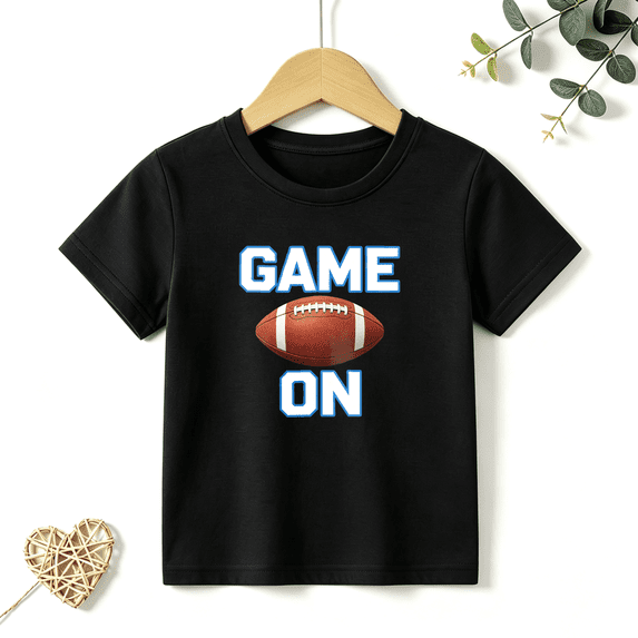 Boys Graphic T Shirt Football Game On Sports Short Sleeve Kids Tees Athletic Style 100% Cotton Soft Child Tops 4-13Y