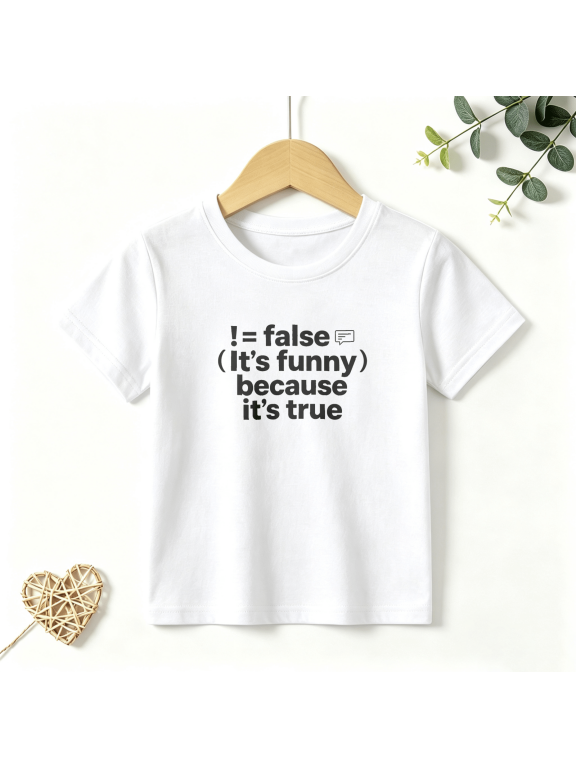 Boys Graphic T Shirt Funny Coding Logic Quote Short Sleeve Tee Programmer Humor Style 100% Cotton Soft Kids Tops 4-13Y