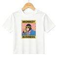thumbnail image 1 of Boys Graphic T-Shirt Funny Monkey Business Kids Tees 100% Cotton Short Sleeve Tops Ages 4-13Y, 1 of 4