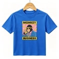 thumbnail image 1 of Boys Graphic T-Shirt Funny Monkey Business Kids Tees 100% Cotton Short Sleeve Tops Ages 4-13Y, 1 of 4