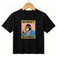 thumbnail image 1 of Boys Graphic T-Shirt Funny Monkey Business Kids Tees 100% Cotton Short Sleeve Tops Ages 4-13Y, 1 of 4