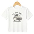 thumbnail image 1 of Boys Graphic T-Shirt Funny Wolf Homework School Kids Tees 100% Cotton Short Sleeve Tops Ages 4-13Y, 1 of 4