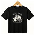 thumbnail image 1 of Boys Graphic T-Shirt Funny Wolf Homework School Kids Tees 100% Cotton Short Sleeve Tops Ages 4-13Y, 1 of 4