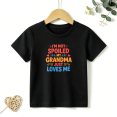 thumbnail image 1 of Boys Graphic T Shirt Grandma Loves Me Quote Short Sleeve Tee Grandparent Gift Style Casual Wear 100% Cotton Soft Kids Tops 4-13Y, 1 of 5