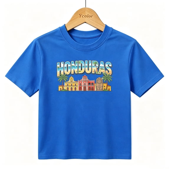 Boys Graphic T-Shirt Honduras Landmark Travel Kids Tees 100% Cotton Short Sleeve Tops Ages 4-13Y