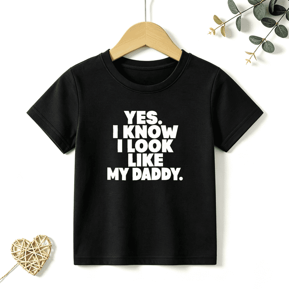 Boys Graphic T Shirt I Look Like My Daddy Quote Short Sleeve Kids Tees Family Gift 100% Cotton Soft Child Tops 4-13Y