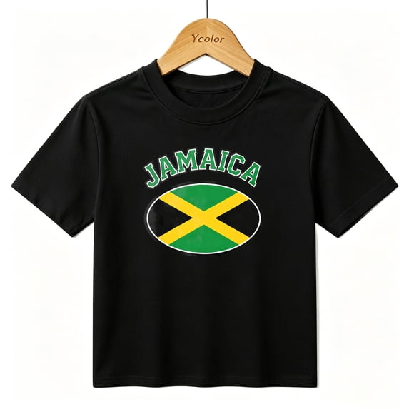 Boys Graphic T-Shirt Jamaica Flag Caribbean Pride Kids Tees 100% Cotton Short Sleeve Tops Ages 4-13Y