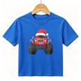 thumbnail image 1 of Boys Graphic T-Shirt Monster Truck Santa Christmas Kids Tees 100% Cotton Short Sleeve Tops Ages 4-13Y, 1 of 4