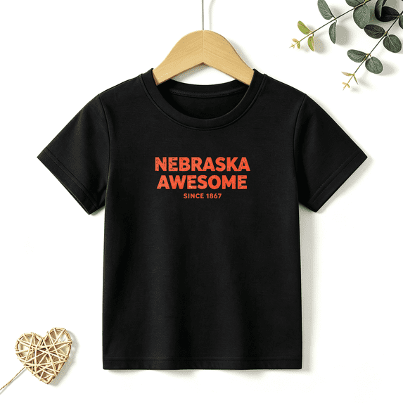 Boys Graphic T Shirt Nebraska State Pride Design Short Sleeve Kids Tee Travel Style 100% Cotton Soft Child Tops 4-13Y